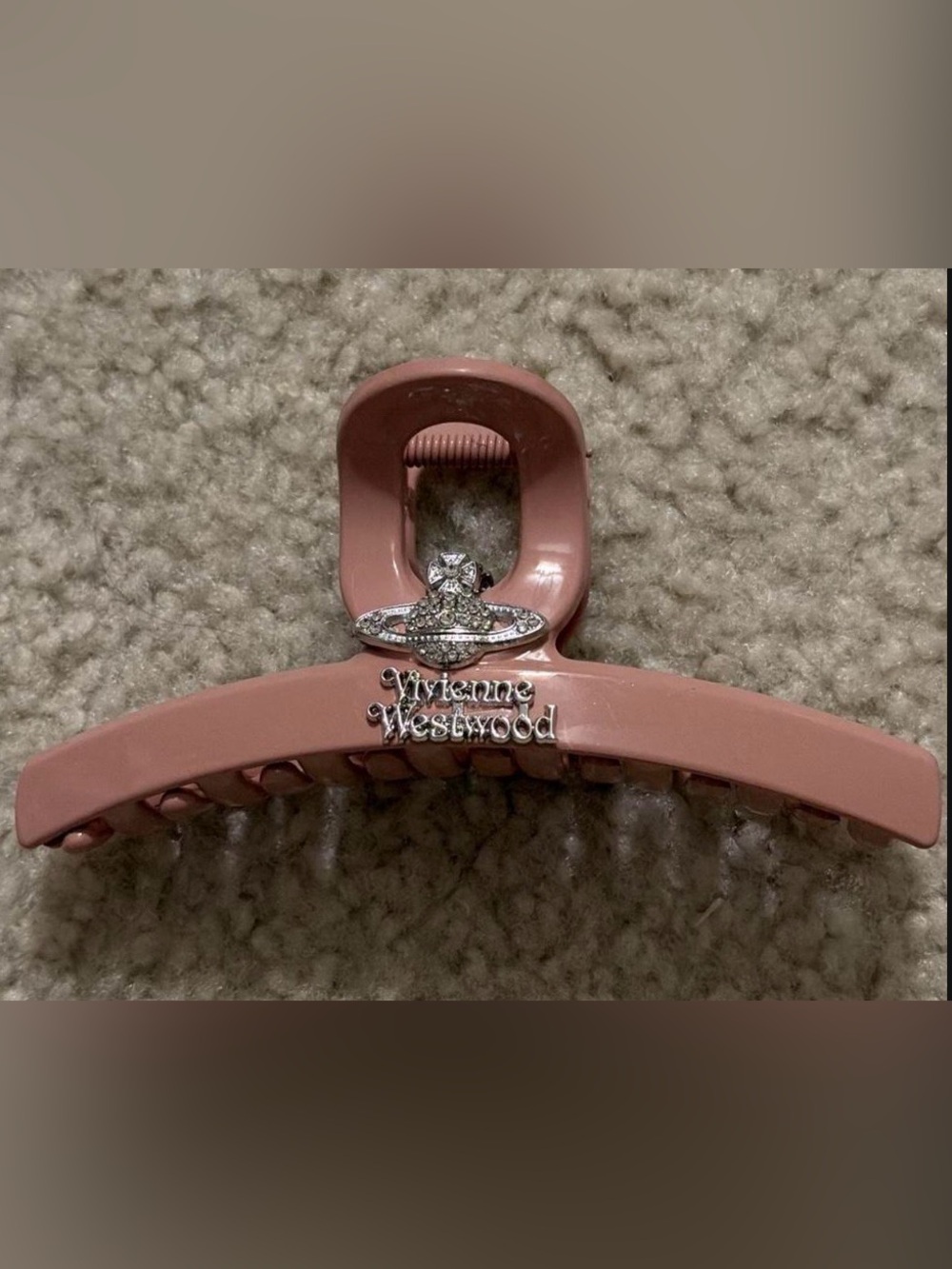 Vivienne Westwood Rose Pink Crystal Orb Hair Claw